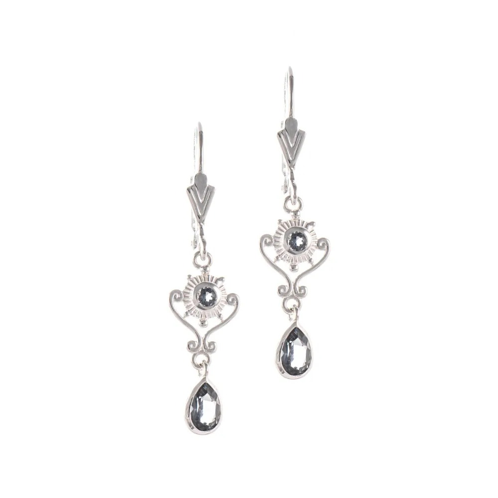 Ohrringe 925 Silber Zirkonia anthrazit