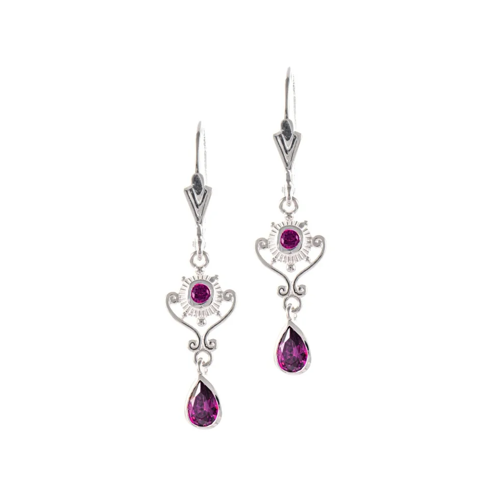 Ohrringe 925 Silber Zirkonia beere