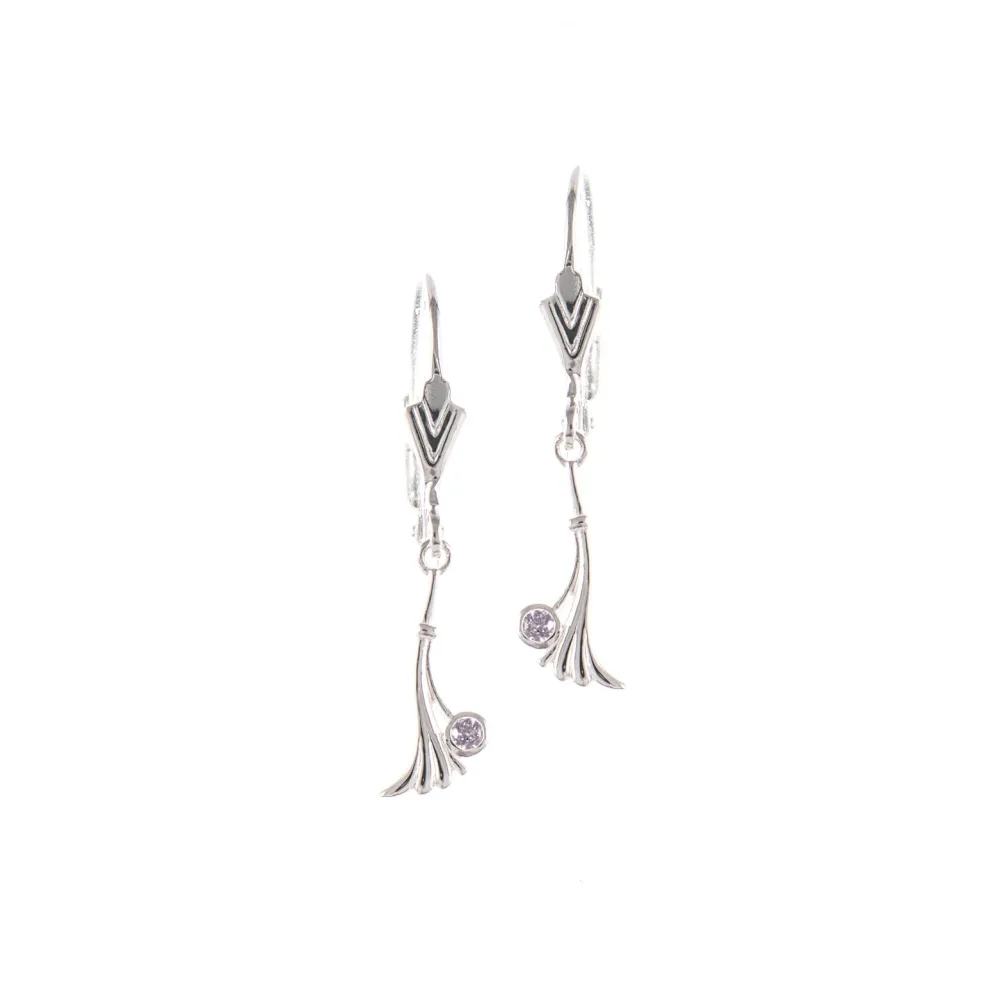 Ohrringe 925 Silber Zirkonia flieder