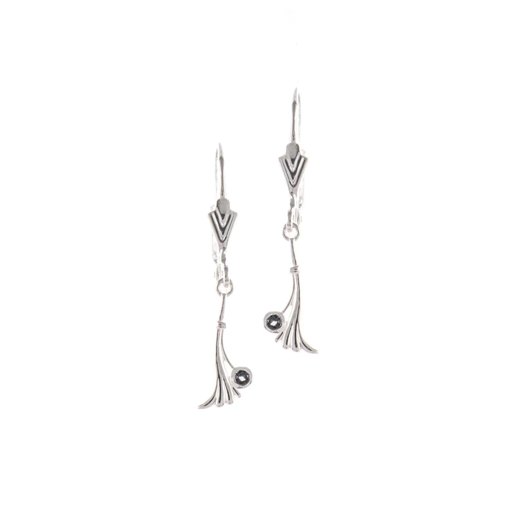 Ohrringe 925 Silber Zirkonia anthrazit
