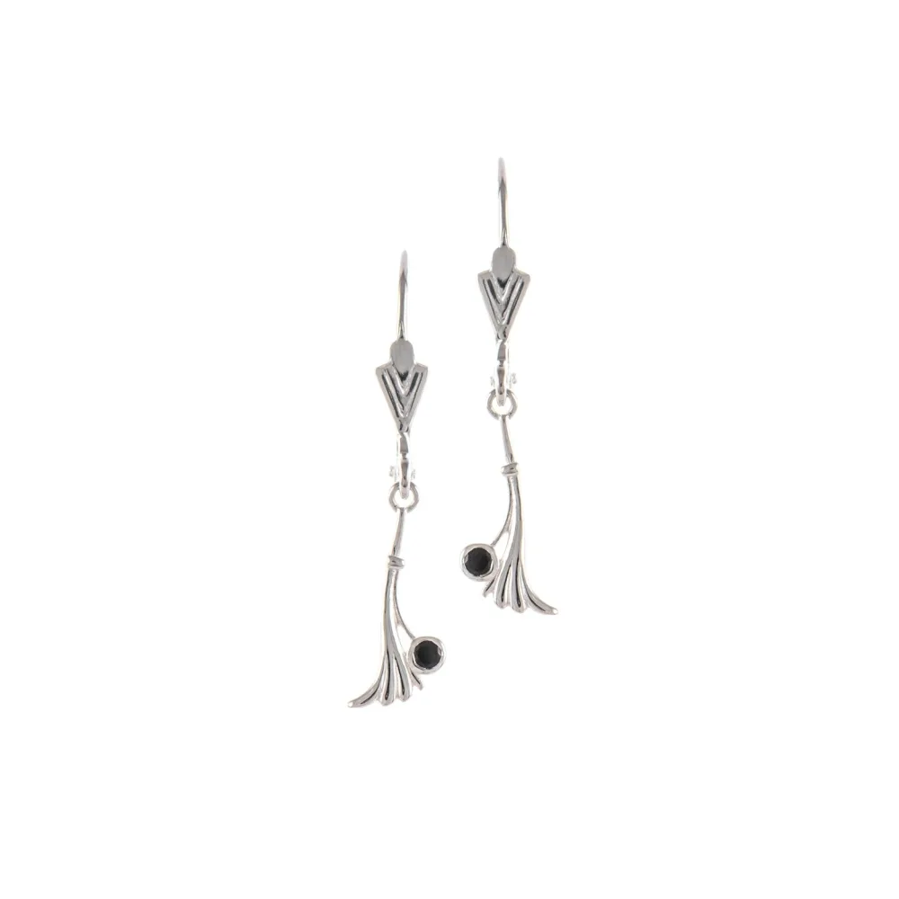 Ohrringe 925 Silber Zirkonia schwarz