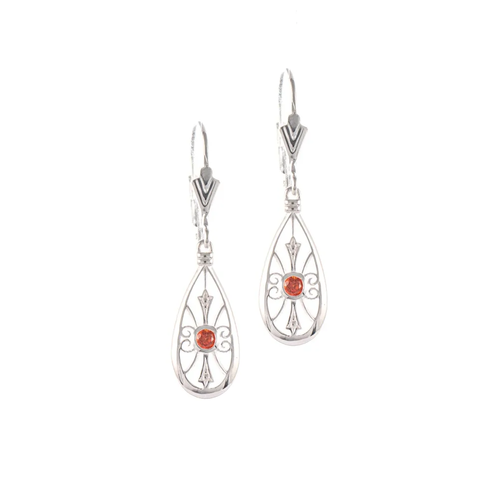 Ohrringe 925 Silber Zirkonia rot