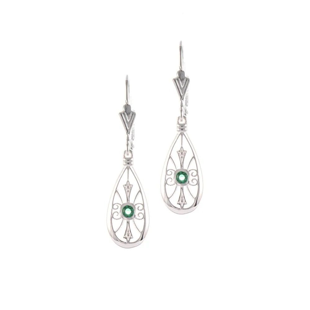 Ohrringe 925 Silber Zirkonia grün