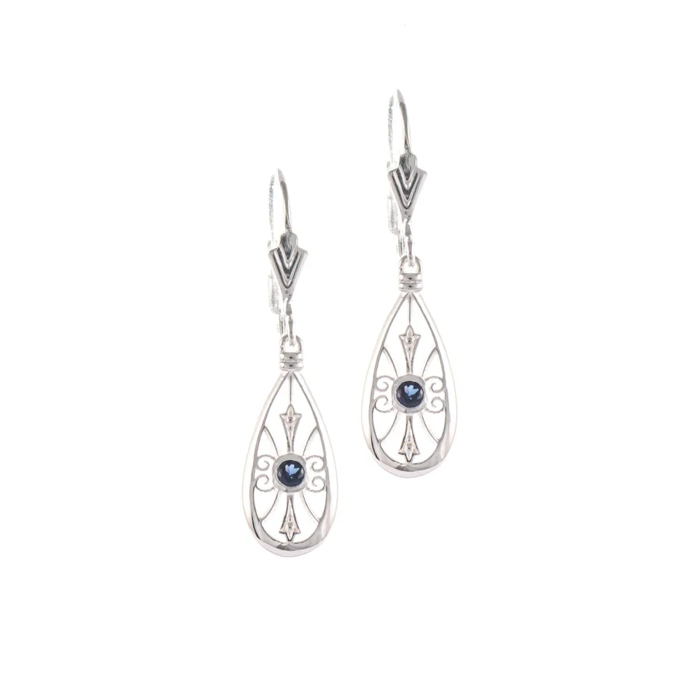 Ohrringe 925 Silber Zirkonia blau