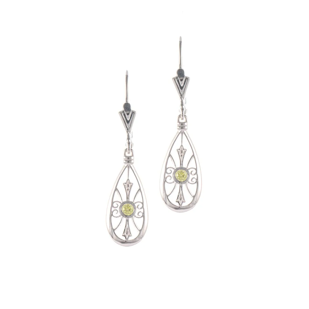 Ohrringe 925 Silber Zirkonia hellgrün