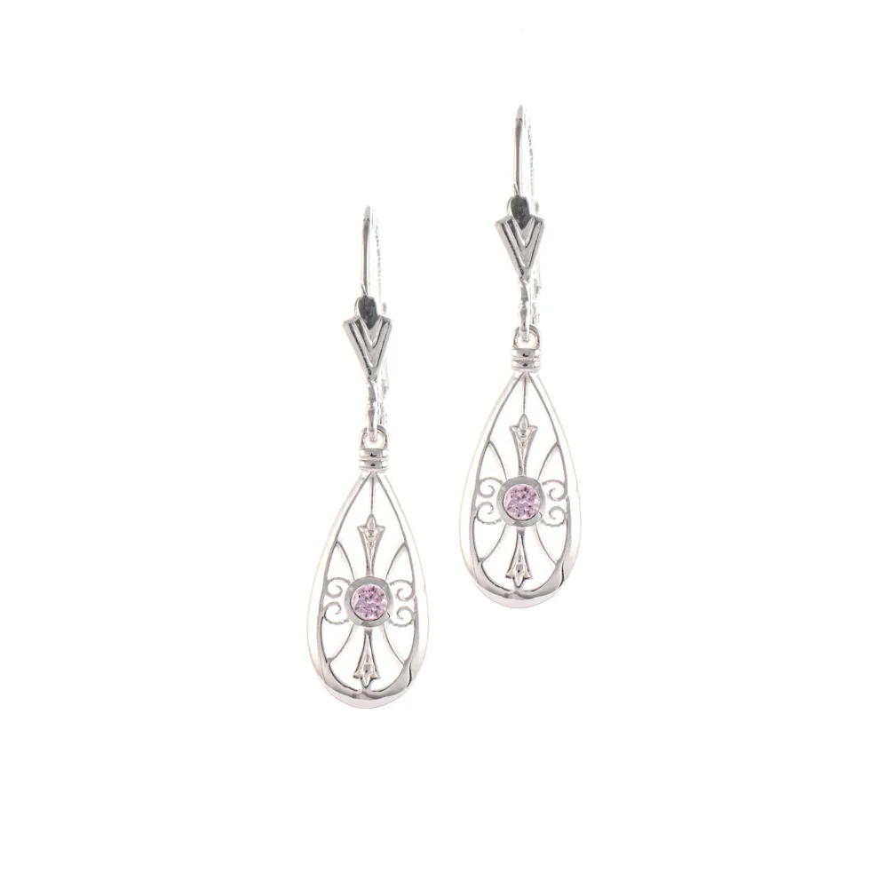 Ohrringe 925 Silber Zirkonia rosa