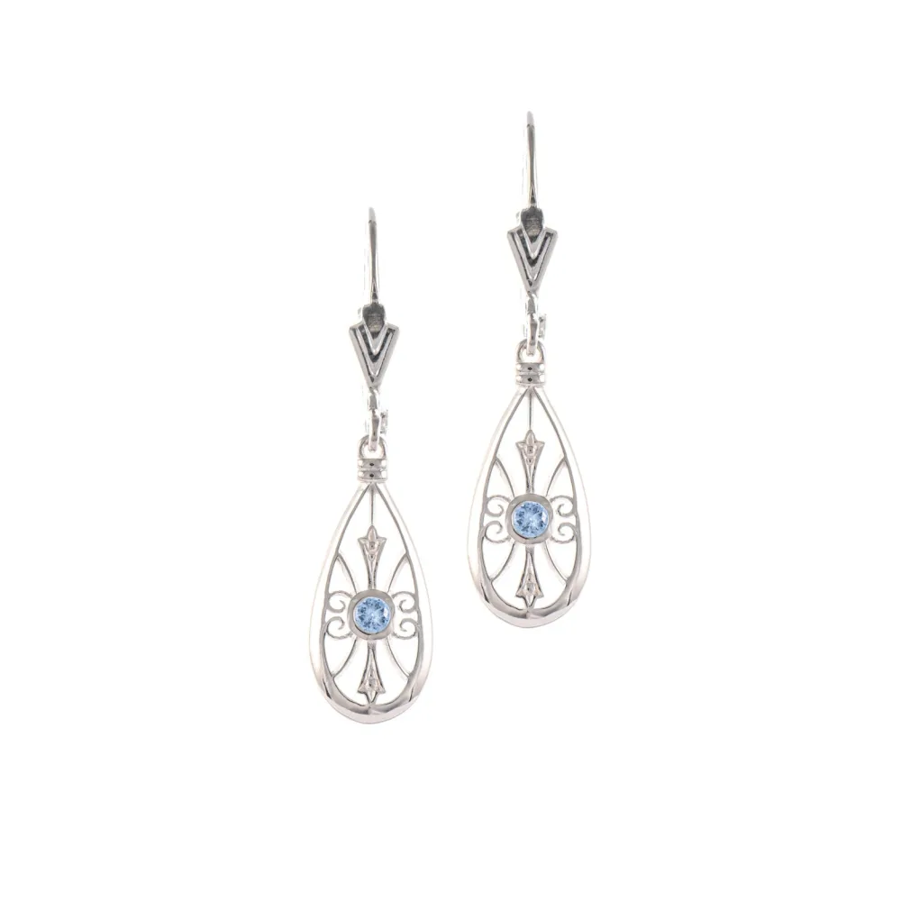 Ohrringe 925 Silber Zirkonia hellblau