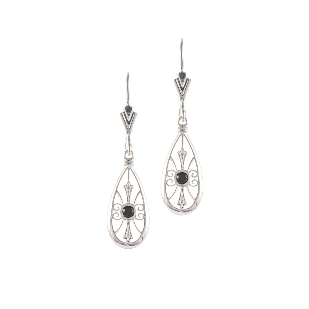 Ohrringe 925 Silber Zirkonia schwarz