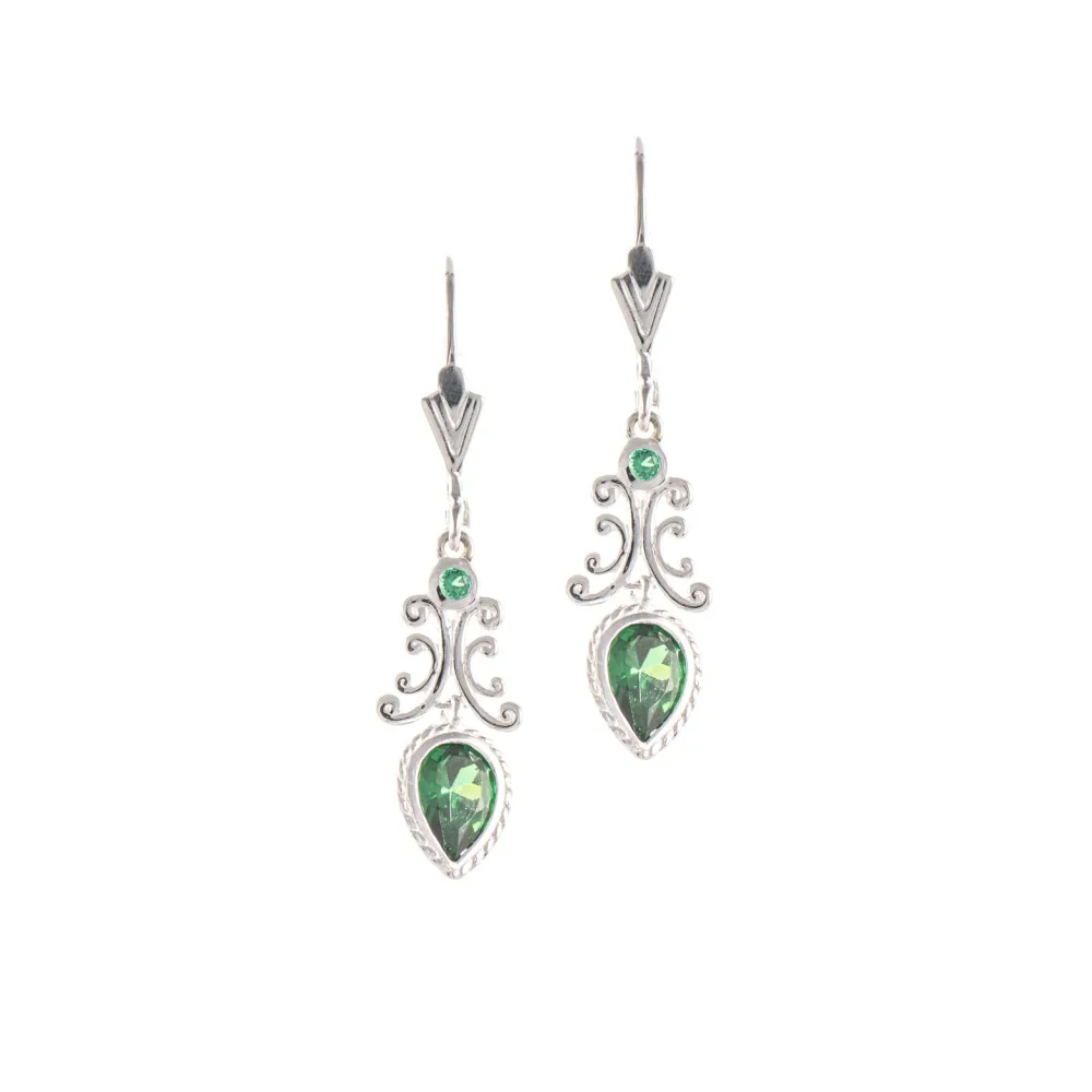 Ohrringe 925 Silber Zirkonia grün