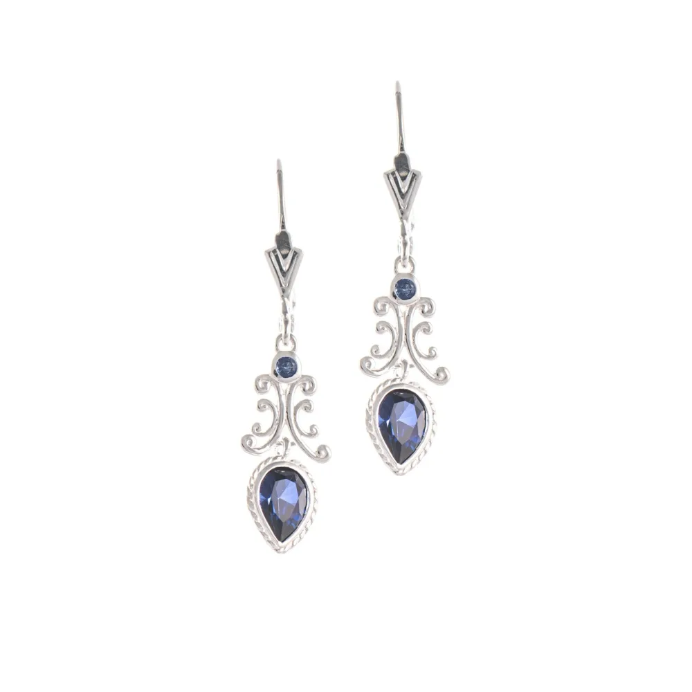 Ohrringe 925 Silber Zirkonia blau