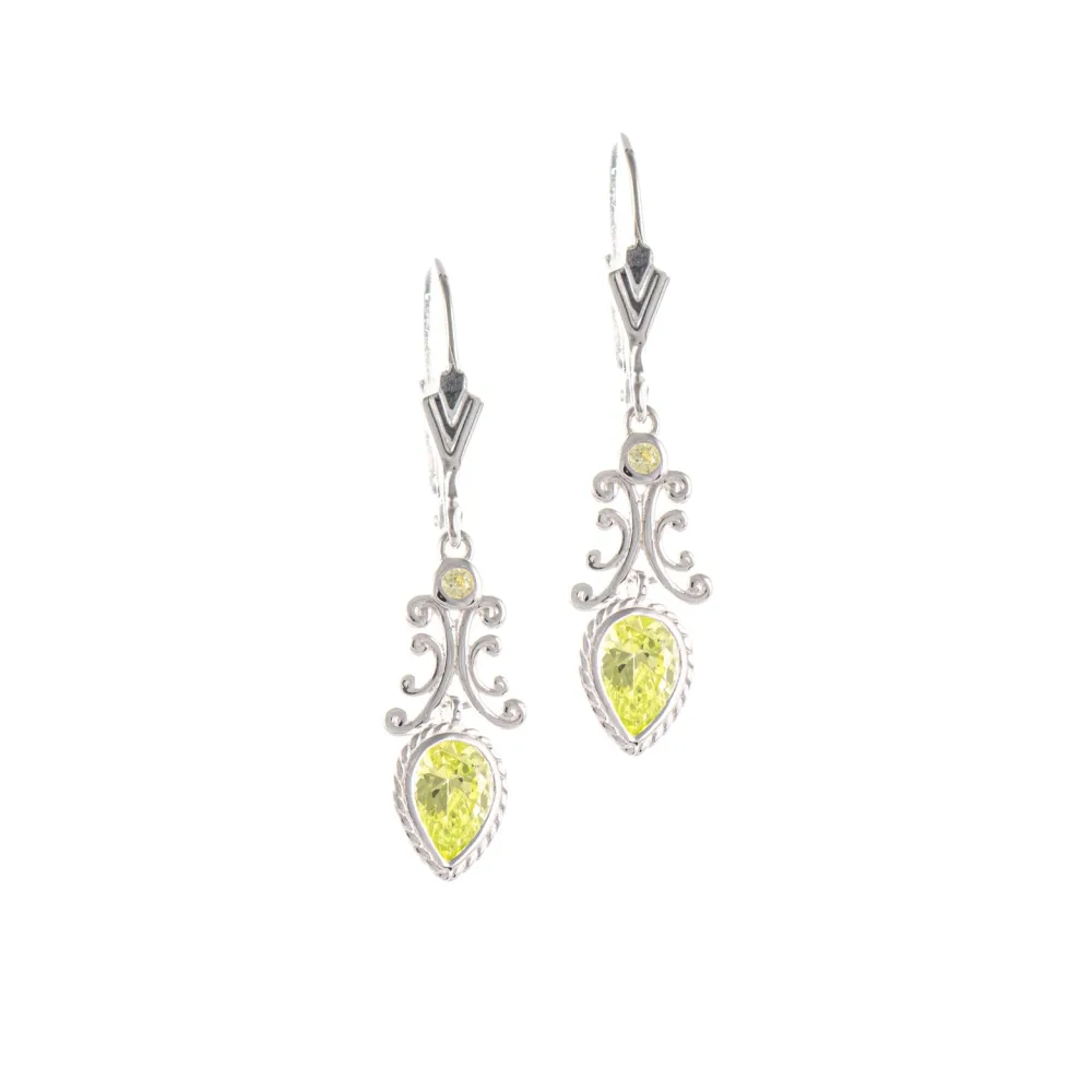 Ohrringe 925 Silber Zirkonia hellgrün