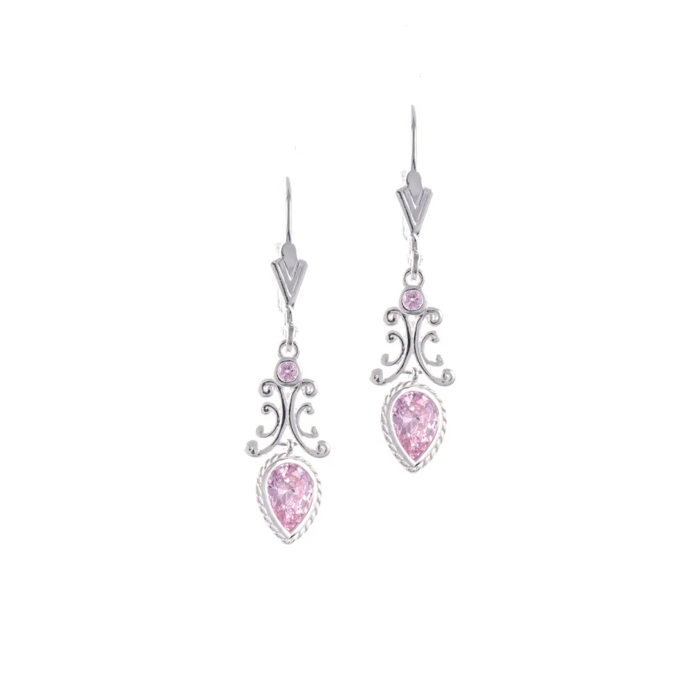 Ohrringe 925 Silber Zirkonia rosa