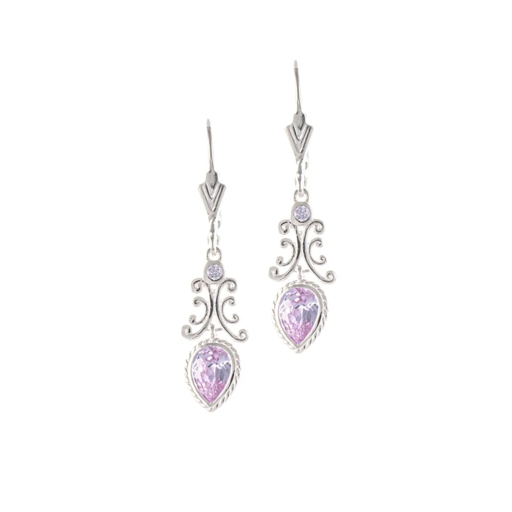 Ohrringe 925 Silber Zirkonia flieder