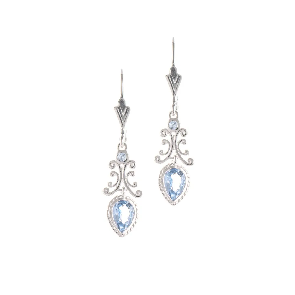Ohrringe 925 Silber Zirkonia hellblau