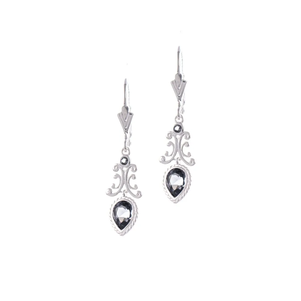 Ohrringe 925 Silber Zirkonia anthrazit