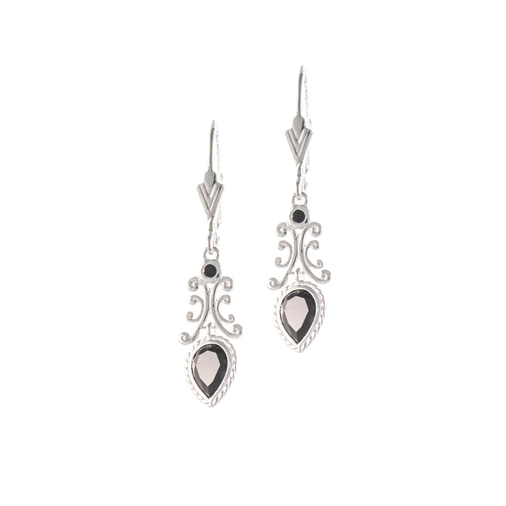 Ohrringe 925 Silber Zirkonia schwarz