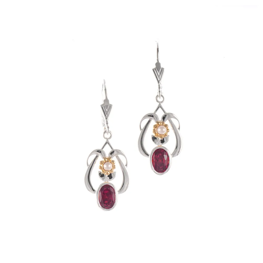 Ohrringe 925 Silber teilvergoldet Zirkonia beere Perle