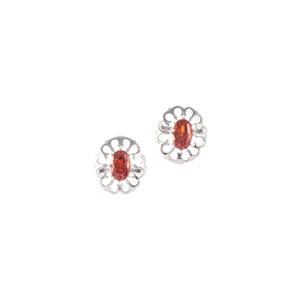 Ohrstecker 925 Silber Zirkonia rot