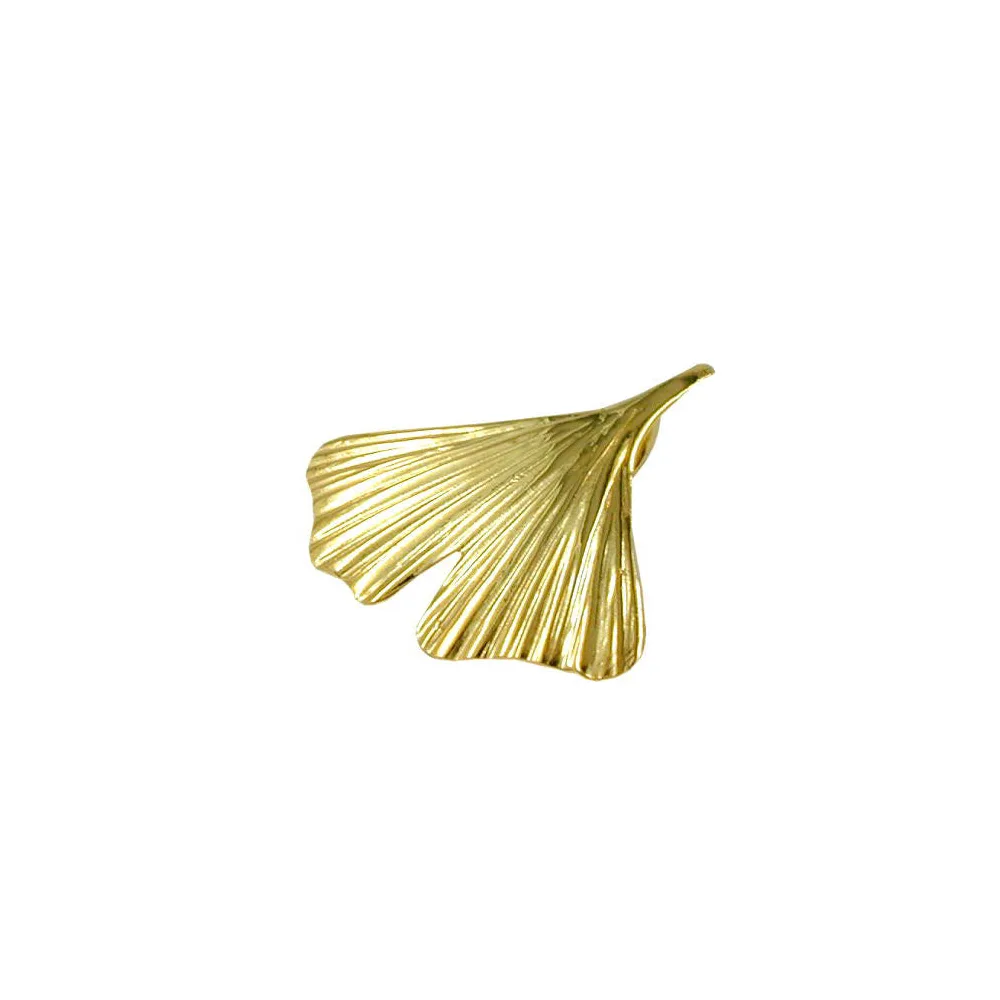Anhänger 20mm Ginkgoblatt glänzend Gold 375
