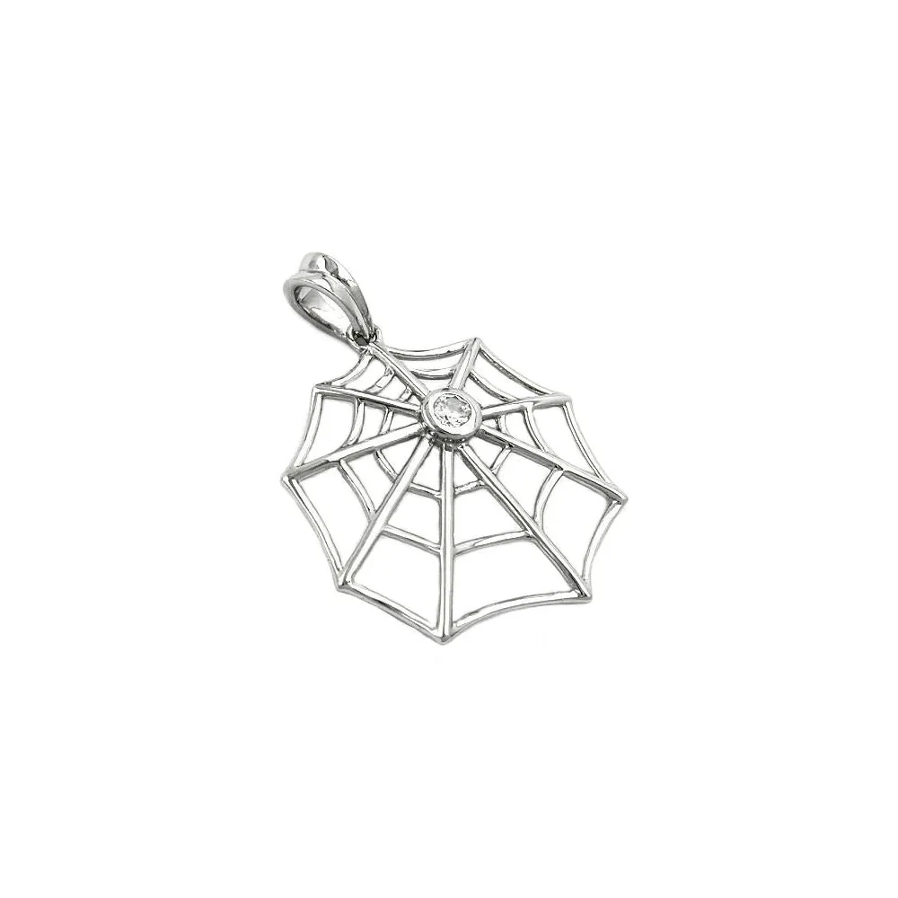 Anhänger Spinnennetz Zirkonia Silber 925