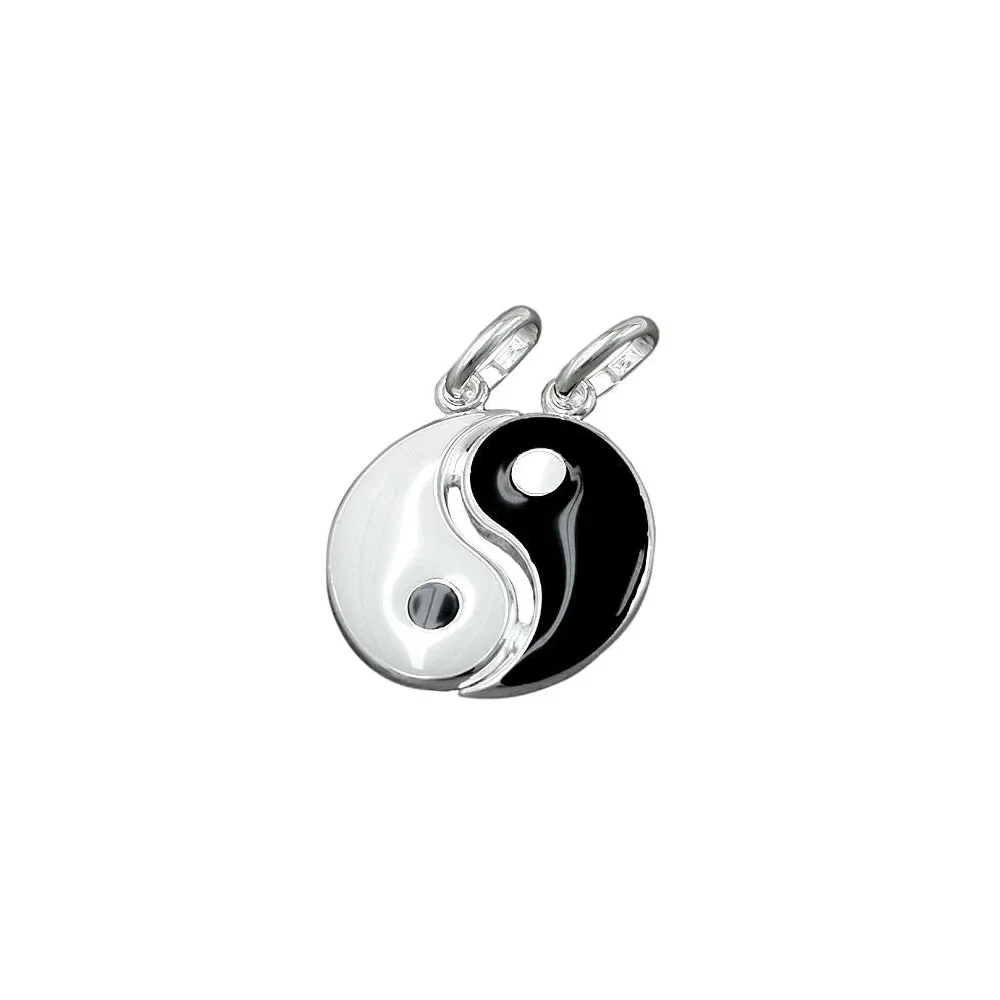Anhänger Yin-Yang lackiert Silber