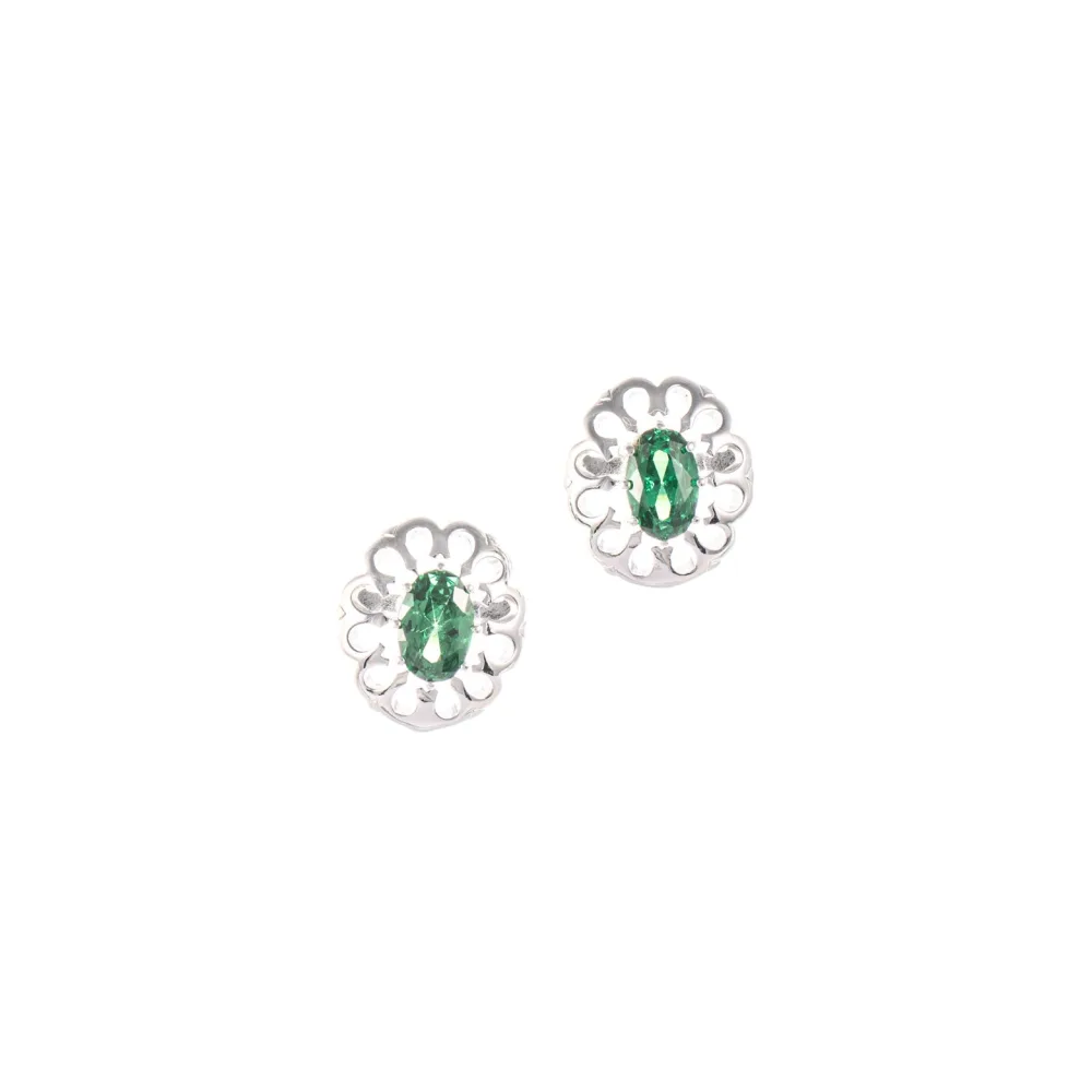 Ohrstecker 925 Silber Zirkonia grün