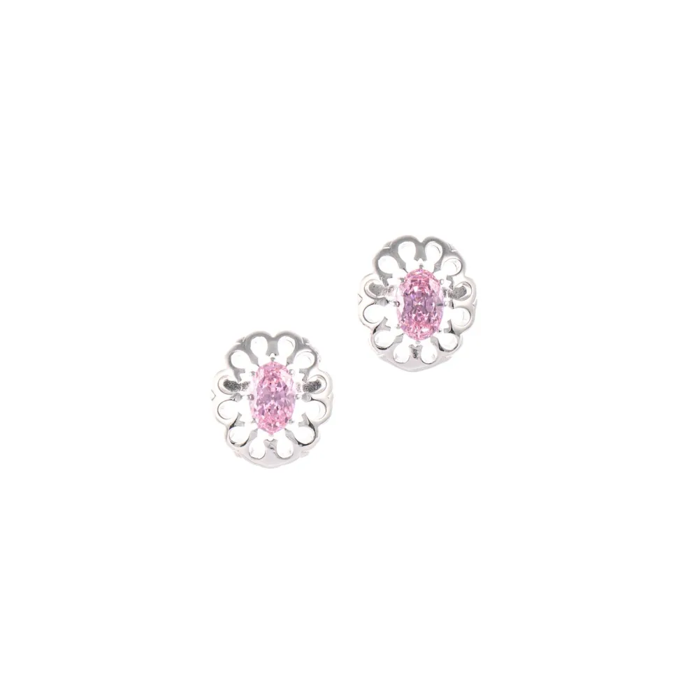 Ohrstecker 925 Silber Zirkonia rosa