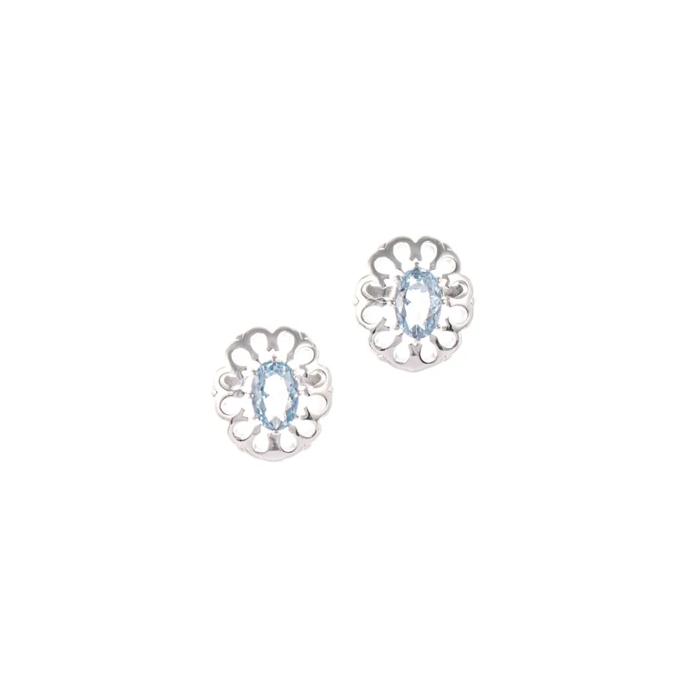 Ohrstecker 925 Silber Zirkonia hellblau