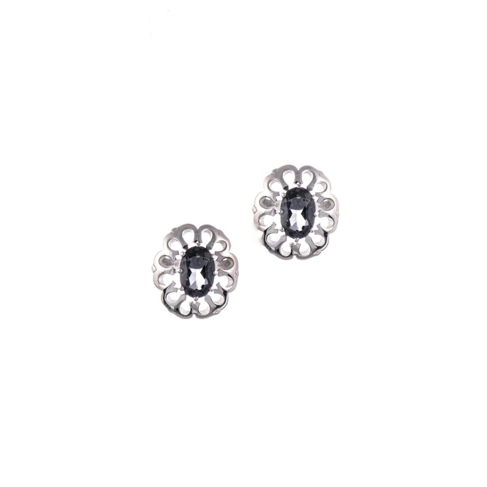 Ohrstecker 925 Silber Zirkonia anthrazit