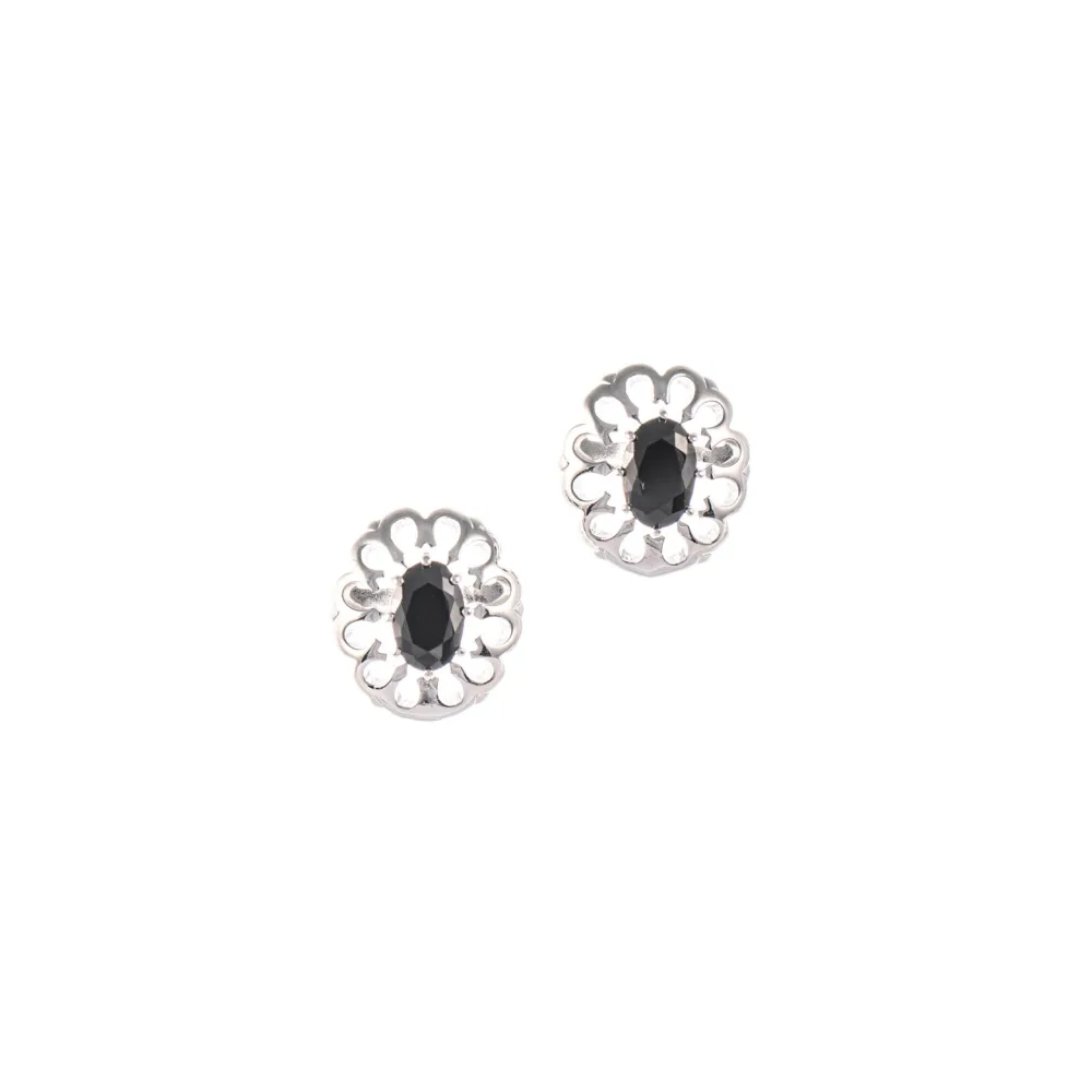 Ohrstecker 925 Silber Zirkonia schwarz