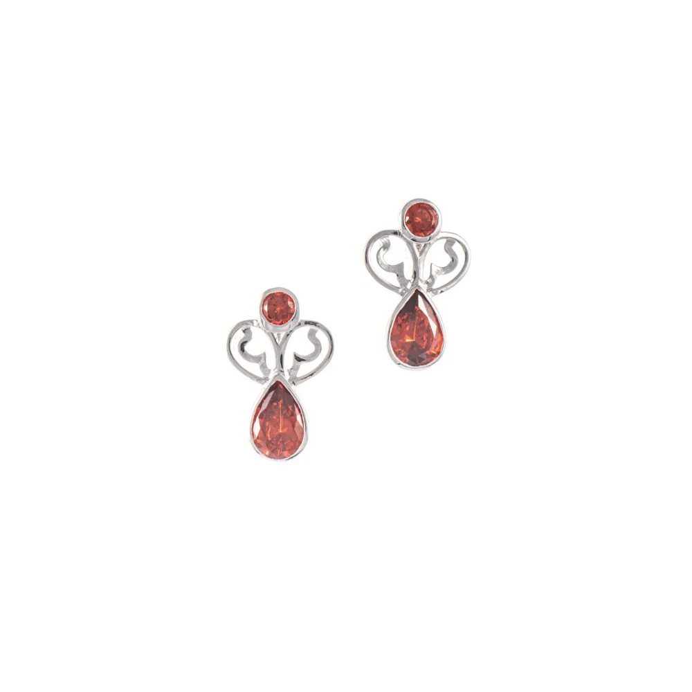 Ohrstecker 925 Silber Zirkonia rot