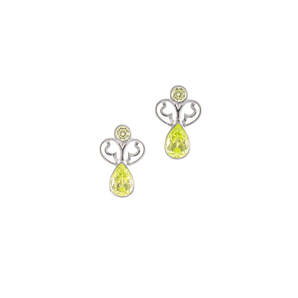 Ohrstecker 925 Silber Zirkonia hellgrün