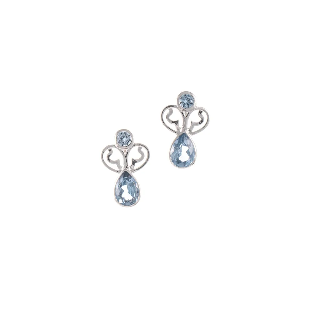 Ohrstecker 925 Silber Zirkonia hellblau