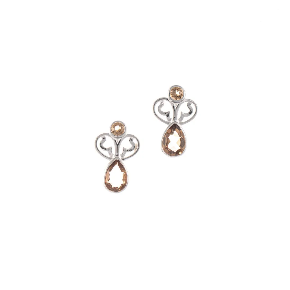 Ohrstecker 925 Silber Zirkonia cognac