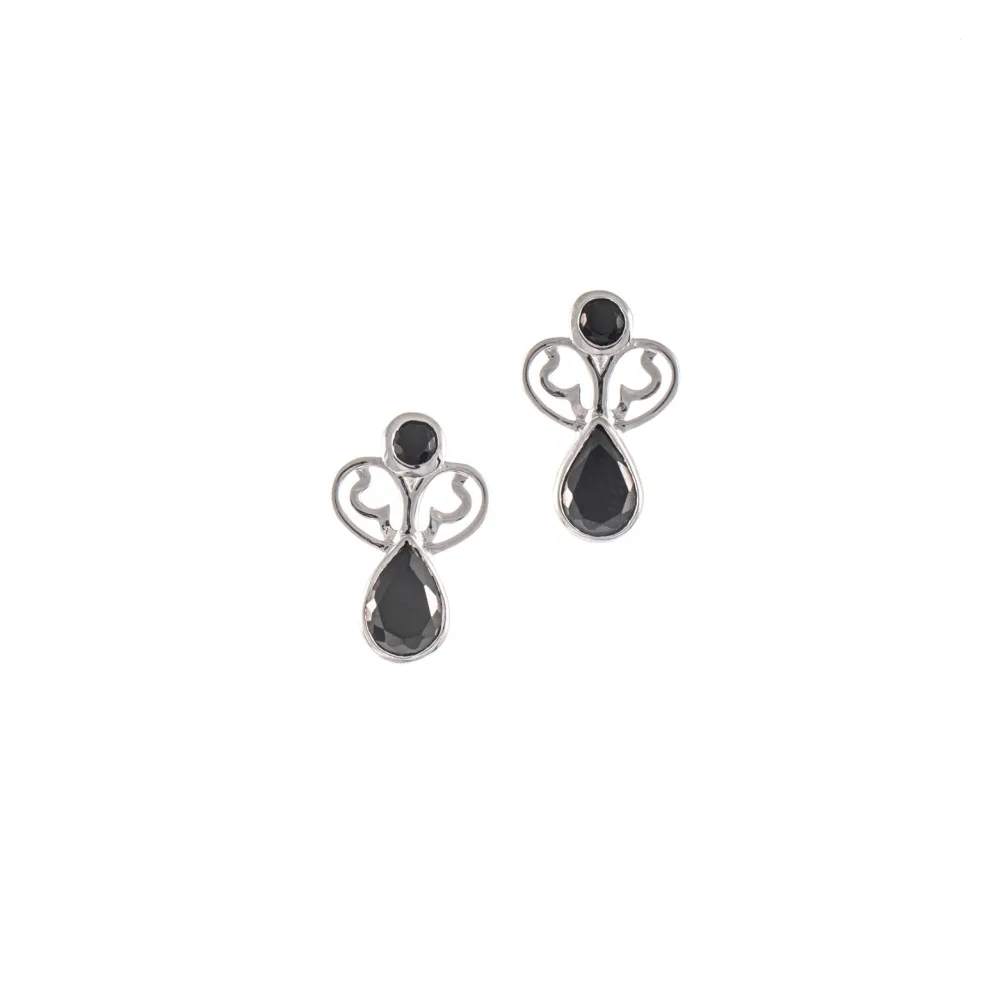 Ohrstecker 925 Silber Zirkonia schwarz