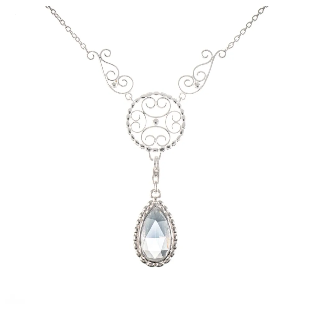 Collier Signature 925 Silber mit wechselbarem Stein weiss