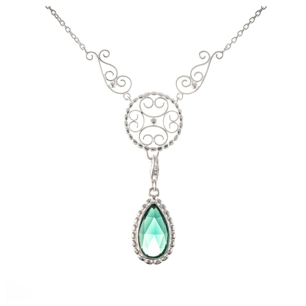 Collier Signature 925 Silber mit wechselbarem Stein grün