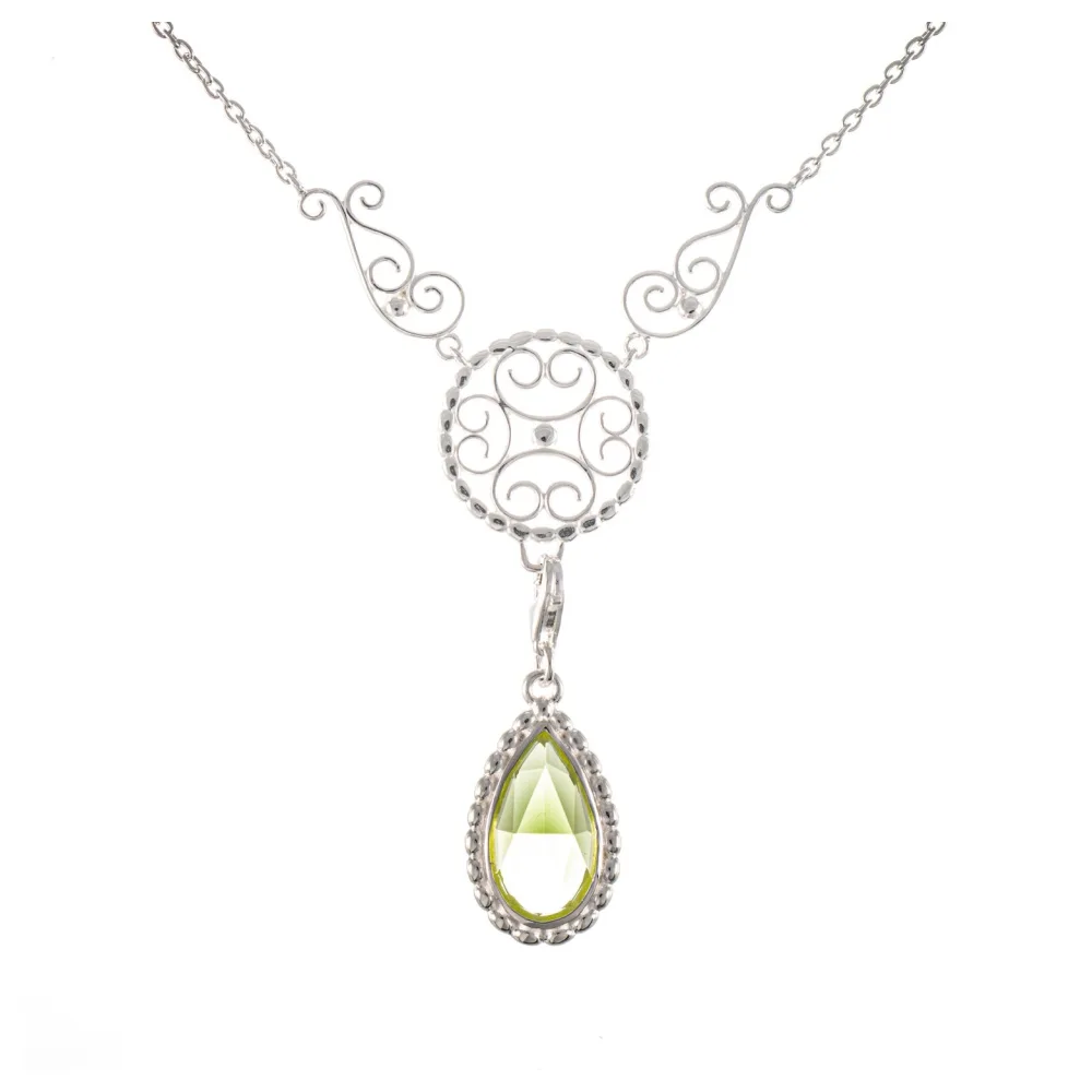 Collier Signature 925 Silber mit wechselbarem Stein hellgrün