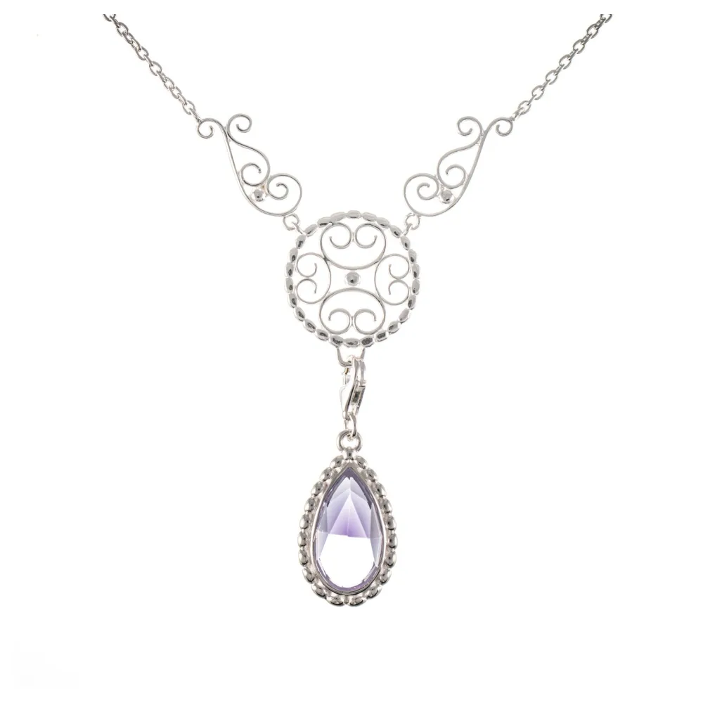 Collier Signature 925 Silber mit wechselbarem Stein flieder