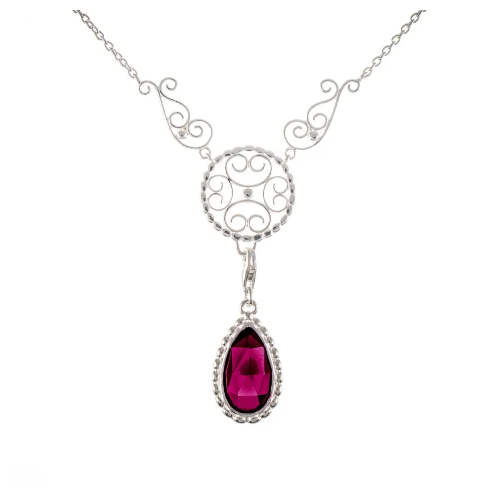 Collier Signature 925 Silber mit wechselbarem Stein beere