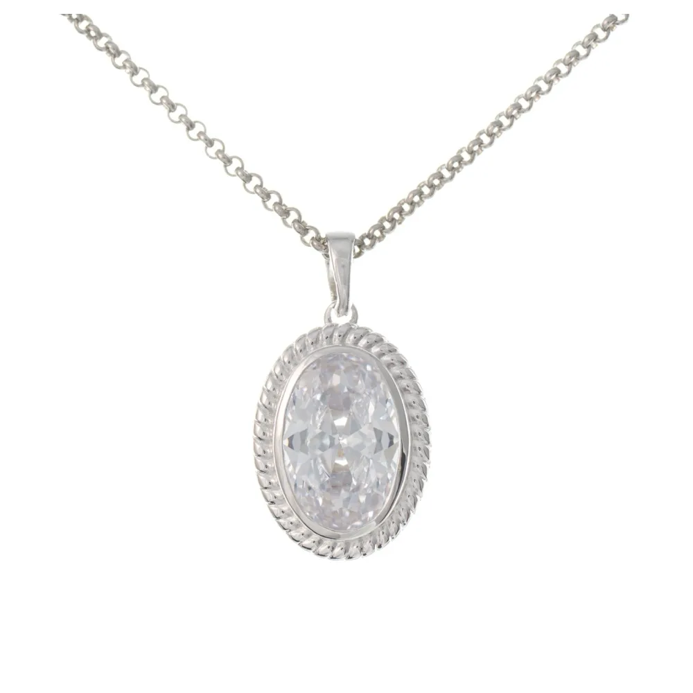 Anhänger mit Kette 925 Silber Zirkonia weiss