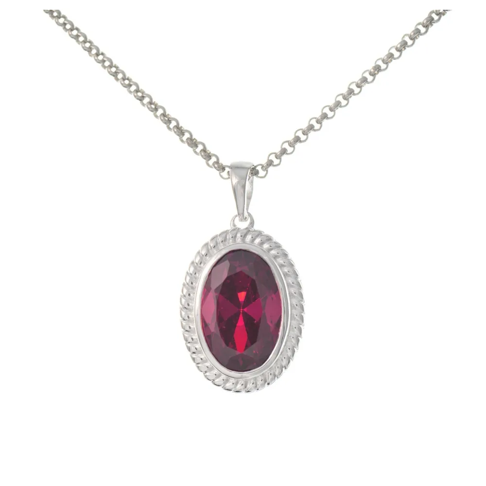 Anhänger mit Kette 925 Silber Zirkonia beere