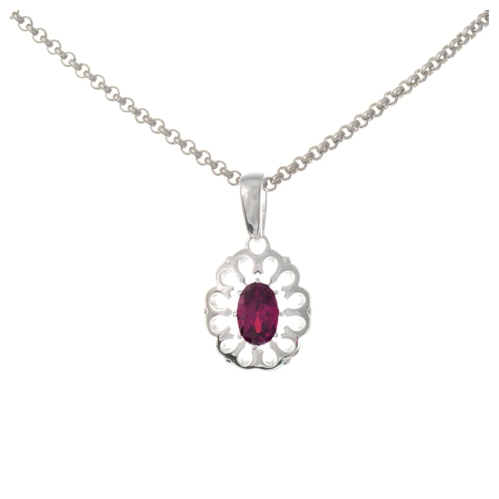 Anhänger mit Kette 925 Silber Zirkonia beere