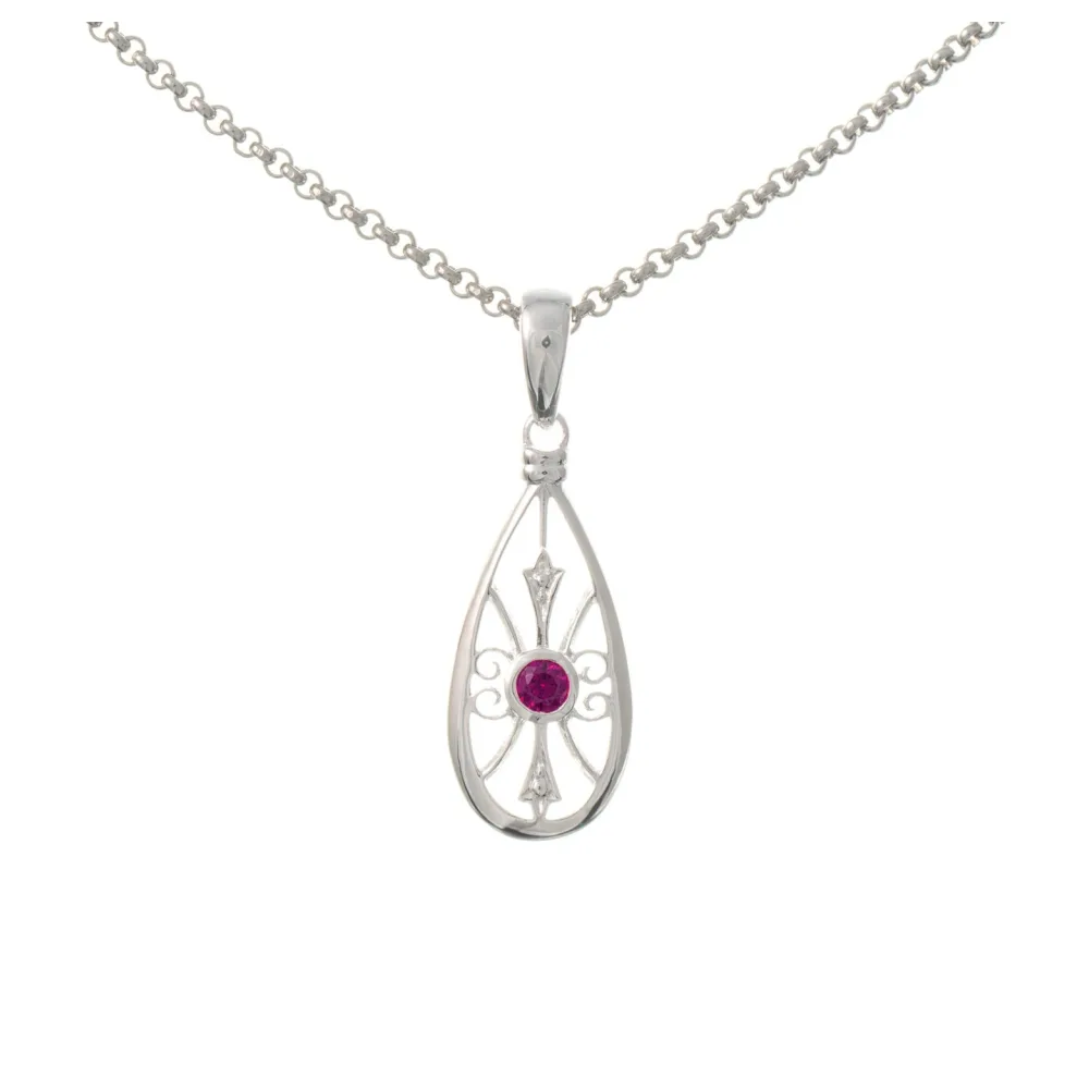 Anhänger mit Kette 925 Silber Zirkonia beere