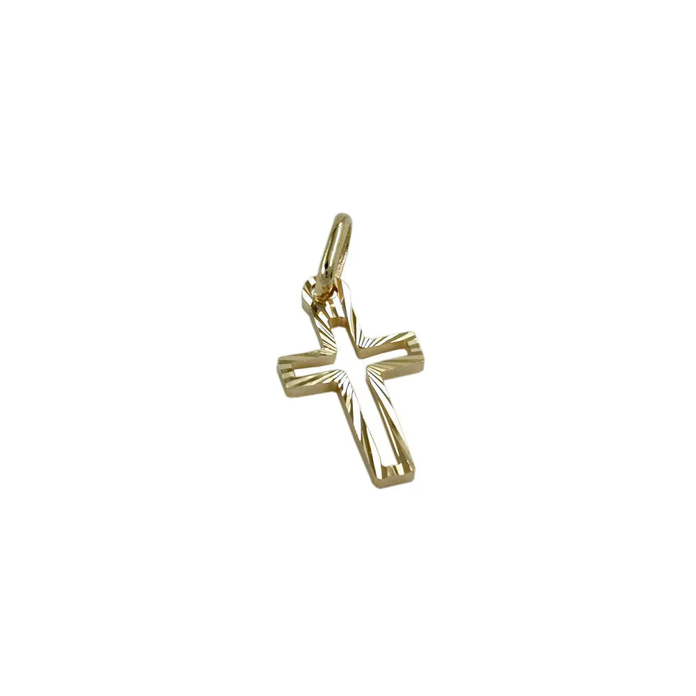Anhänger 16x9mm Kreuz diamantiert Gold 585