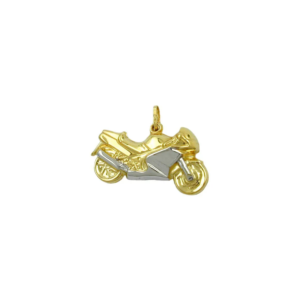 Anhänger 28mm Motorrad bicolor Gold 375