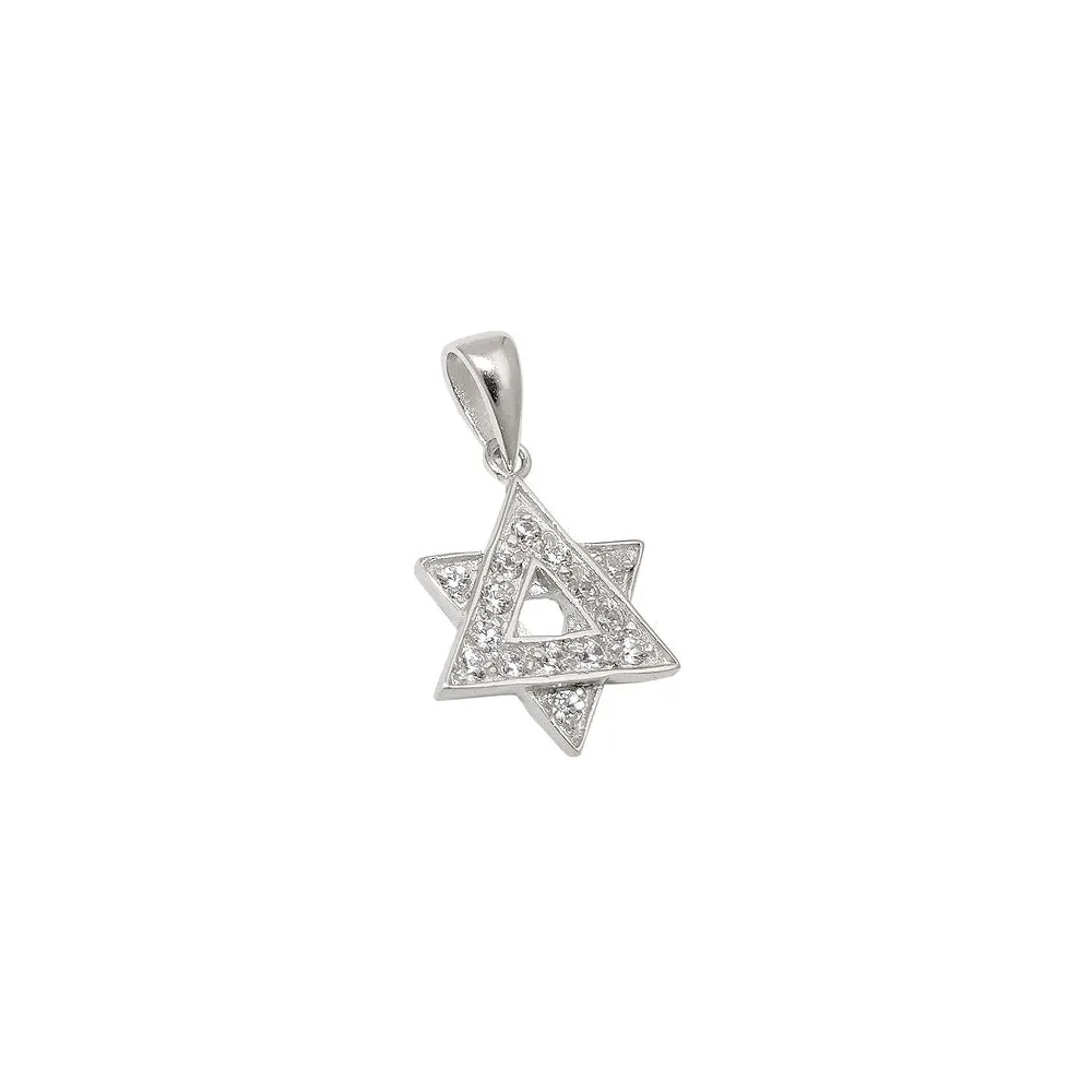 Anhänger David-Stern Zirkonia Silber 925