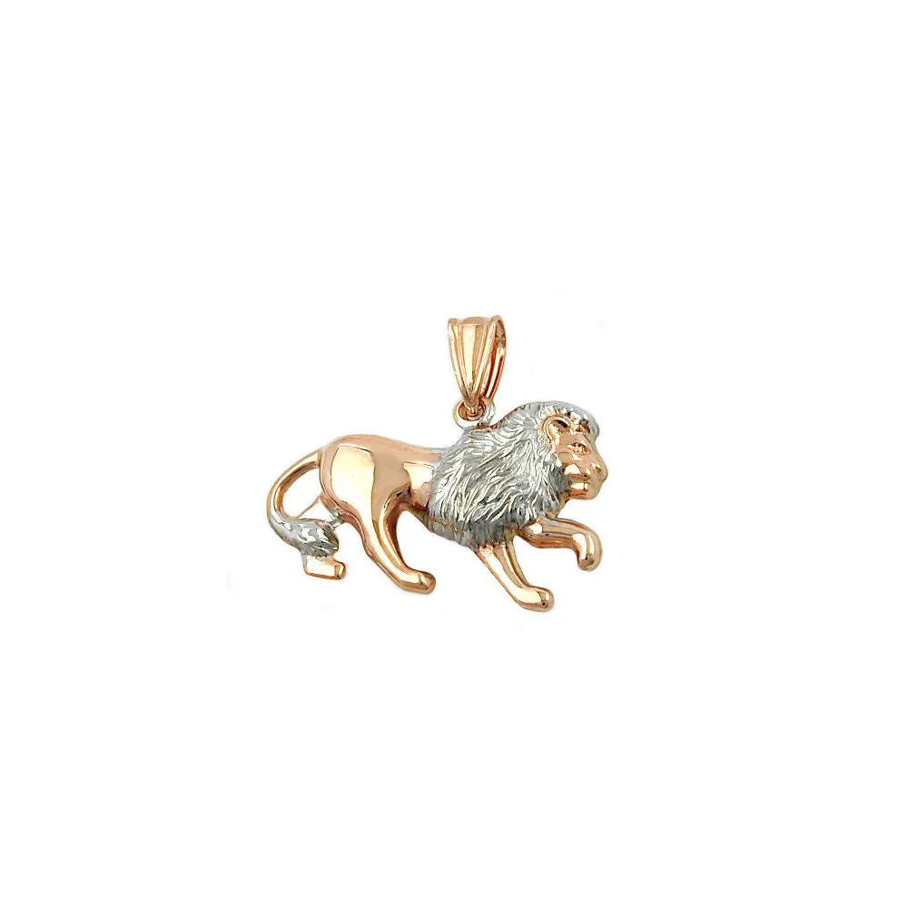 Anhänger Löwe bicolor 9Kt Rotgold