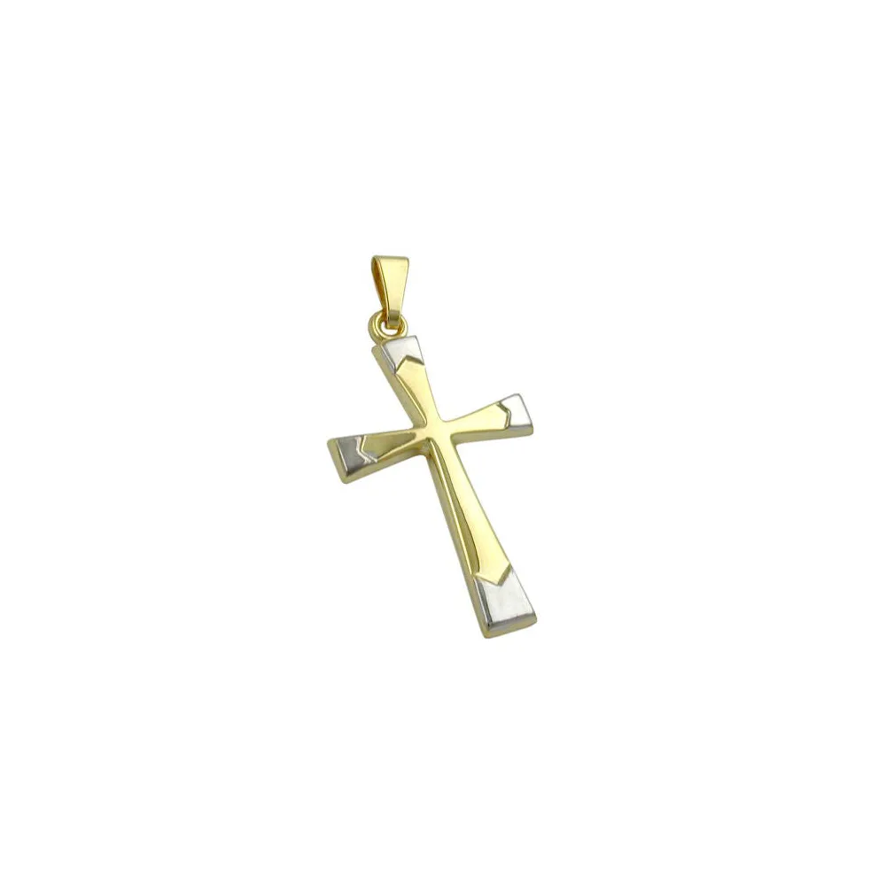 Anhänger Kreuz bicolor Gold 375