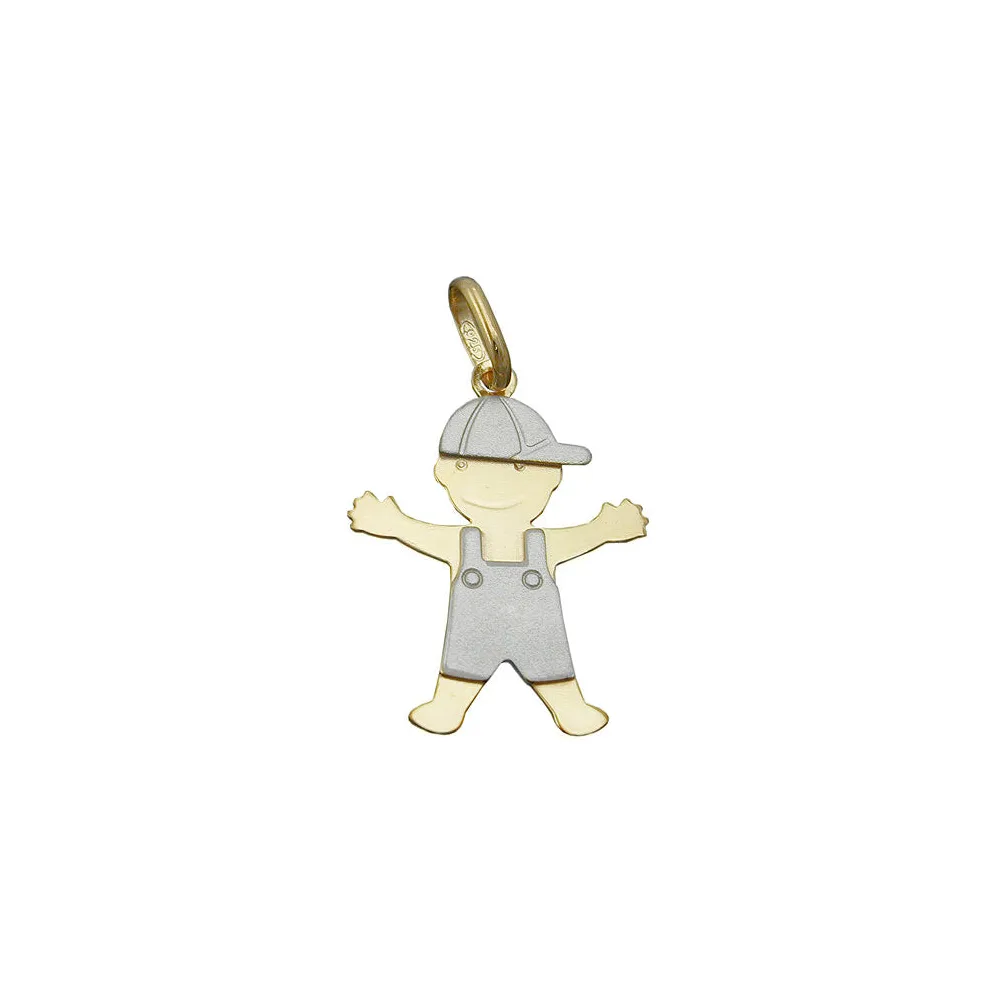 Anhänger Junge bicolor Silber 925